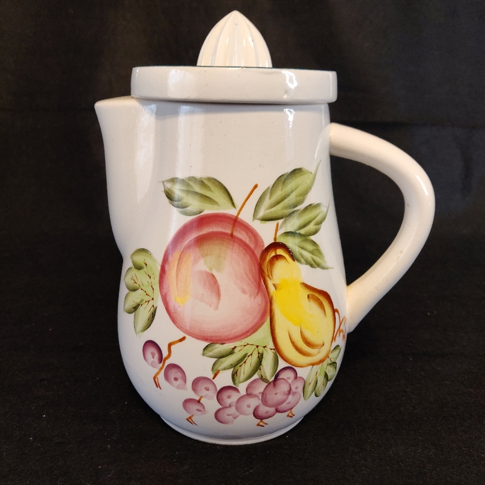 Hand Painted Pitcher with Juicer